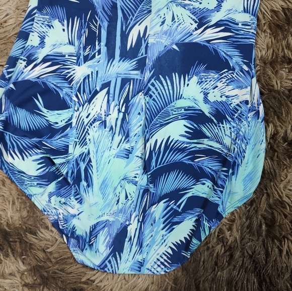 Jantzen Classics Blue Tropical Halter One Piece 8 - Picture 8 of 11